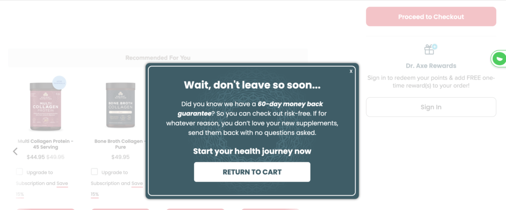 Abandoned Cart (Dr. Axe) Satisfaction Guarantee