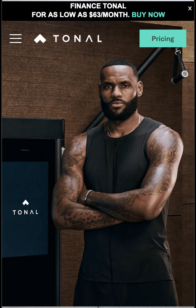 Tonal Financing Offer Banner