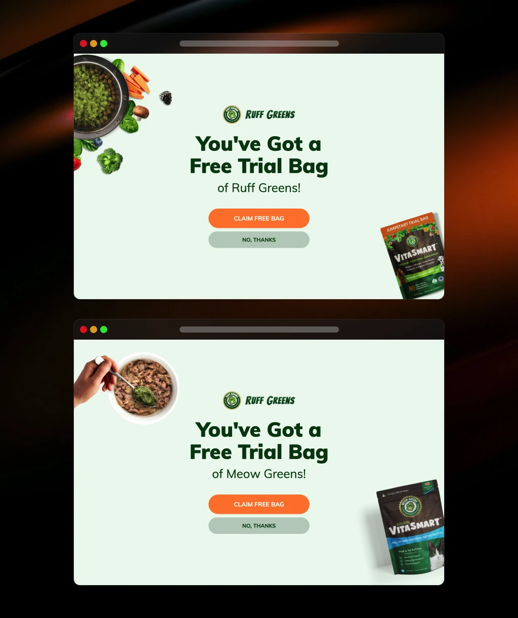 Ruff Greens dog and cat lead captures