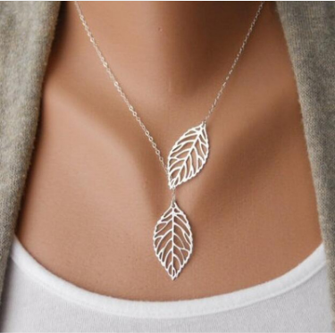 Two Leaves Pendant Necklace (2 Colors) • JusGift